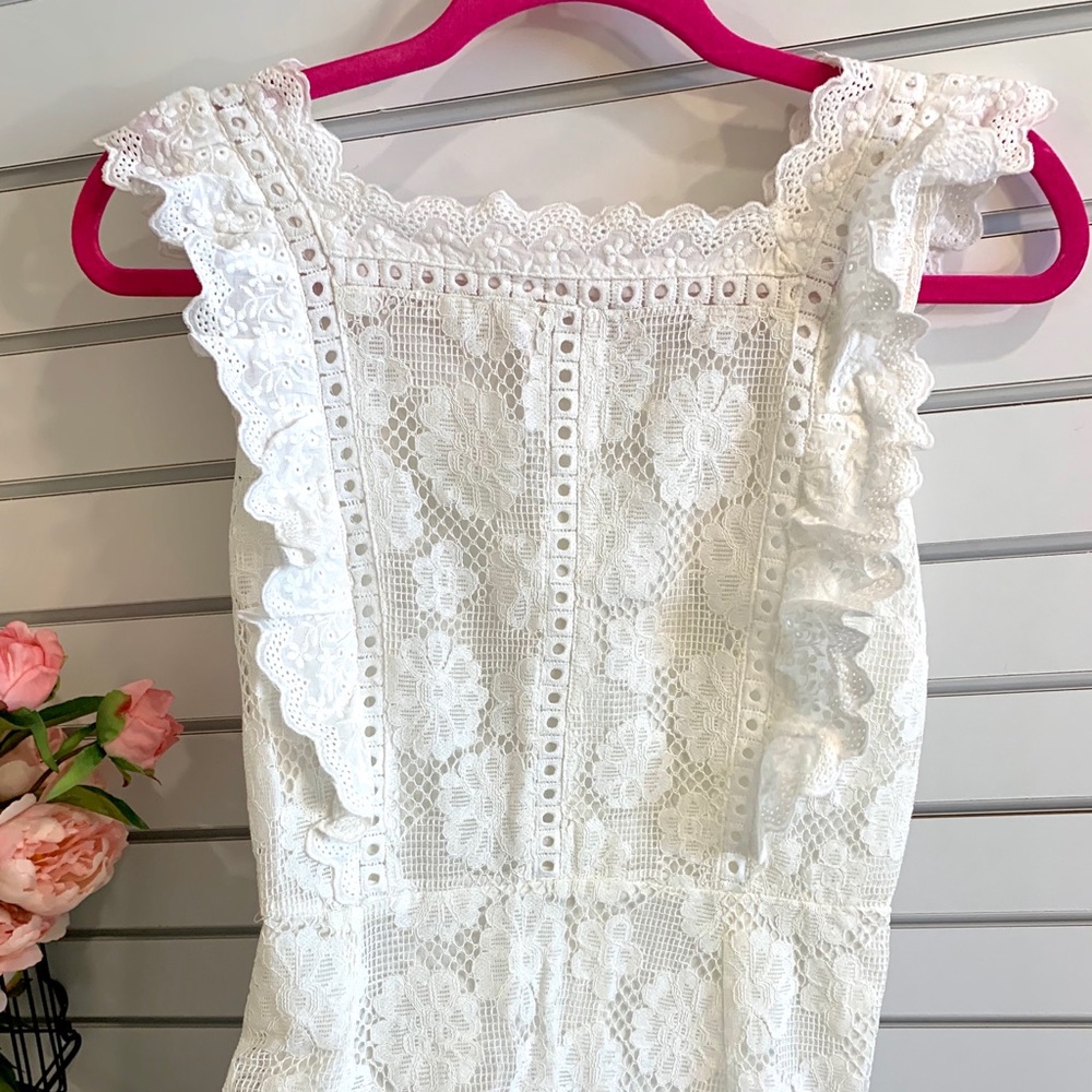 White eyelet lace mini dress - Picture 5 of 13